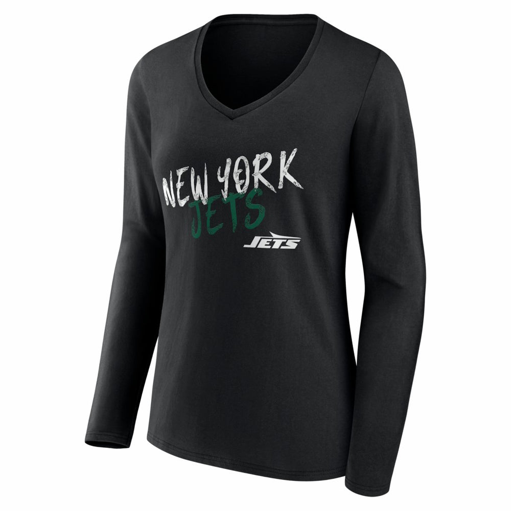 New York Jets Women's Hustle Personalized Name & Number Long Sleeve V-Neck T-Shirt | NFL Outlet