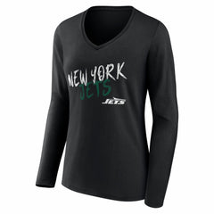 New York Jets Women's Hustle Personalized Name & Number Long Sleeve V-Neck T-Shirt | NFL Outlet