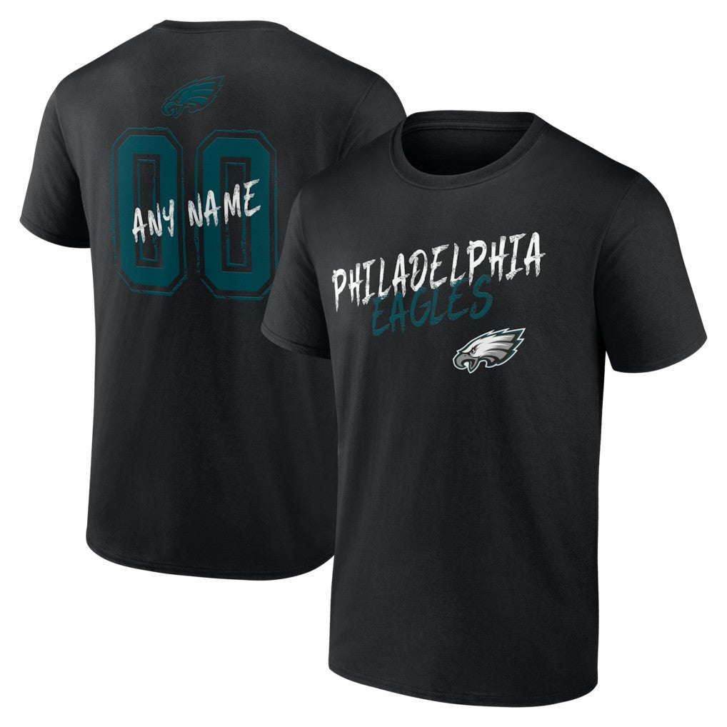 Philadelphia Eagles Hustle Personalized Name & Number T-Shirt | NFL Discount