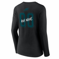 Philadelphia Eagles Women's Hustle Personalized Name & Number Long Sleeve V-Neck T-Shirt | NFL Outlet