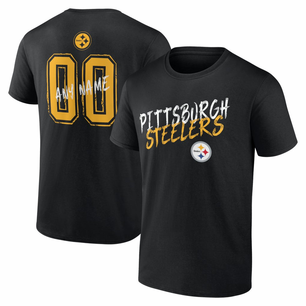 Pittsburgh Steelers Hustle Personalized Name & Number T-Shirt | NFL Outlet