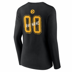 Pittsburgh Steelers Women's Hustle Personalized Name & Number Long Sleeve V-Neck T-Shirt | NFL Sale