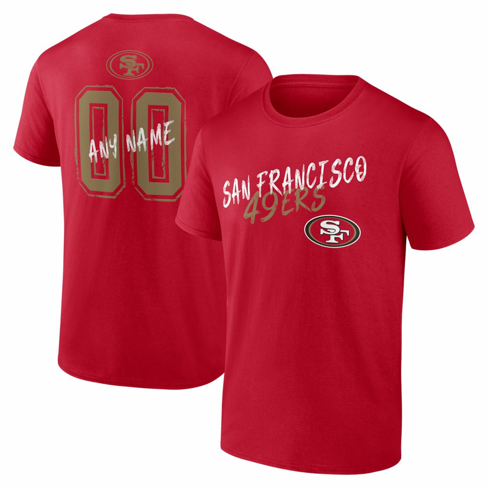 San Francisco 49ers Hustle Personalized Name & Number T-Shirt | NFL Hot