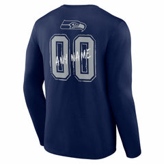 Seattle Seahawks Hustle Personalized Name & Number Long Sleeve T-Shirt | NFL Hot