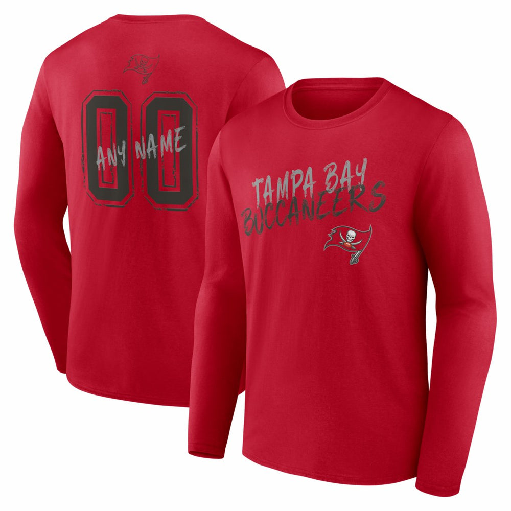 Tampa Bay Buccaneers Hustle Personalized Name & Number Long Sleeve T-Shirt | NFL On sale