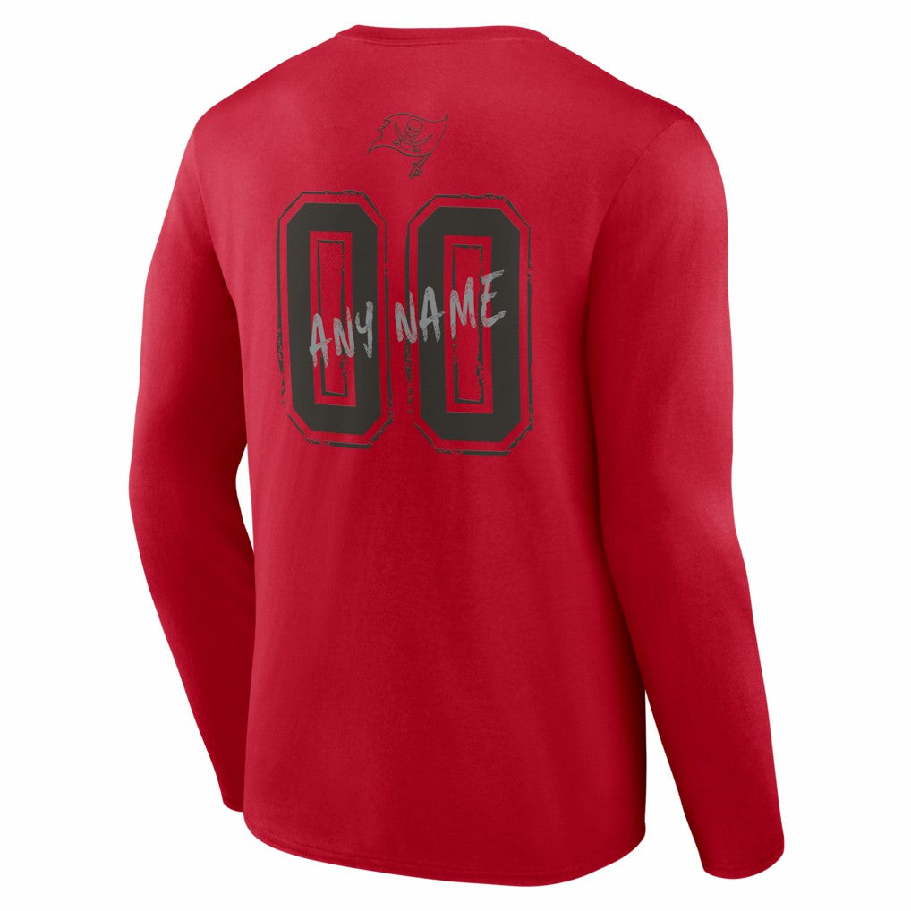 Tampa Bay Buccaneers Hustle Personalized Name & Number Long Sleeve T-Shirt | NFL On sale
