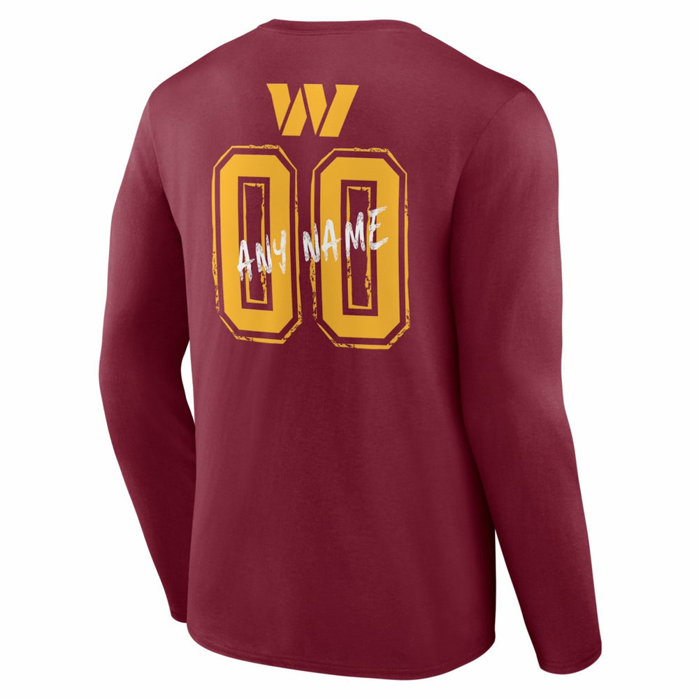 Washington Commanders Hustle Personalized Name & Number Long Sleeve T-Shirt | NFL Hot