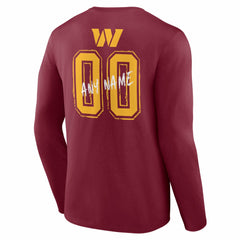 Washington Commanders Hustle Personalized Name & Number Long Sleeve T-Shirt | NFL Hot