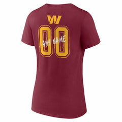 Washington Commanders Women's Hustle Personalized Name & Number V-Neck T-Shirt | NFL Online