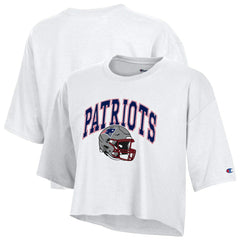 New England Patriots Women's Boyfriend Cropped T-Shirt | NFL Discount