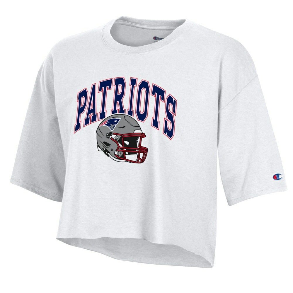 New England Patriots Women's Boyfriend Cropped T-Shirt | NFL Discount