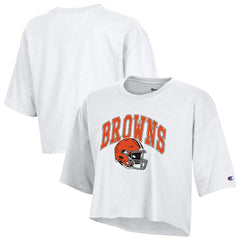 Cleveland Browns Women's Boyfriend Cropped T-Shirt | NFL Outlet