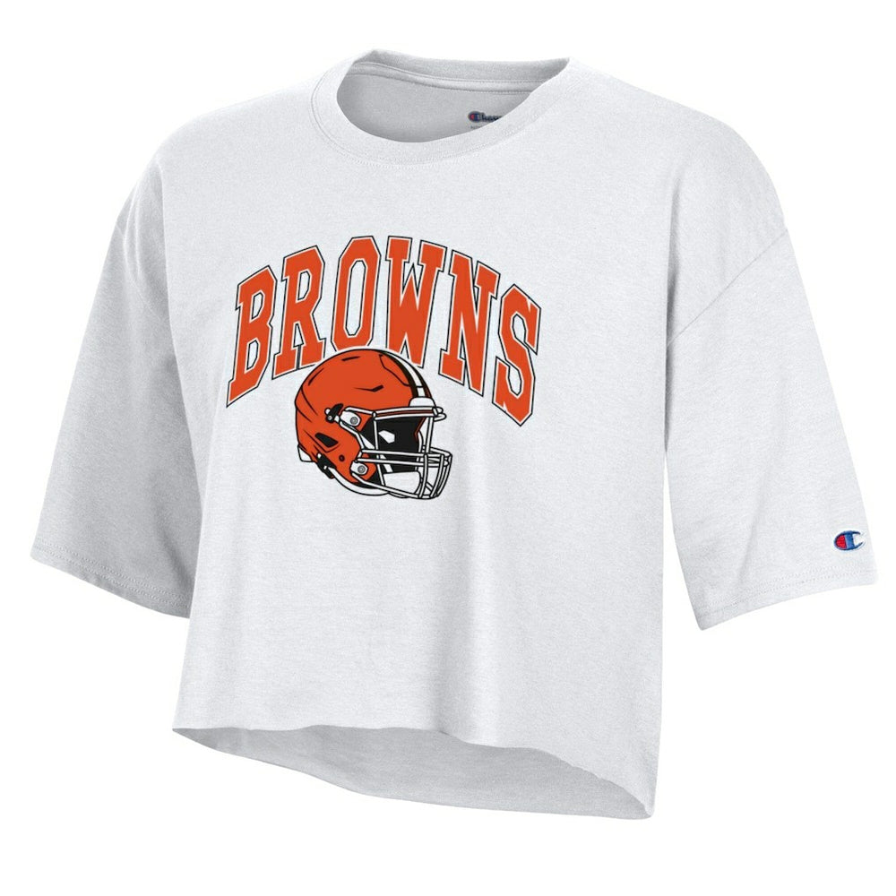 Cleveland Browns Women's Boyfriend Cropped T-Shirt | NFL Outlet