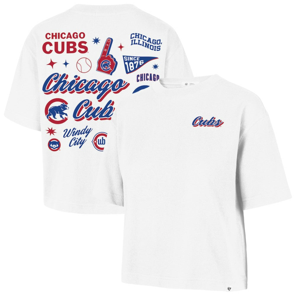Chicago Cubs '47 Women's Collage Script Reed City T-Shirt - MLB T-shirts