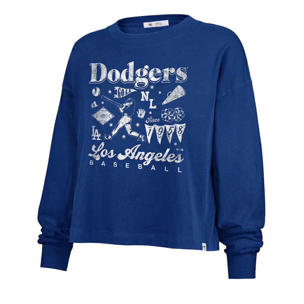 Los Angeles Dodgers '47 Women's Team Collage Sydney Long Sleeve T-Shirt - MLB T-shirts