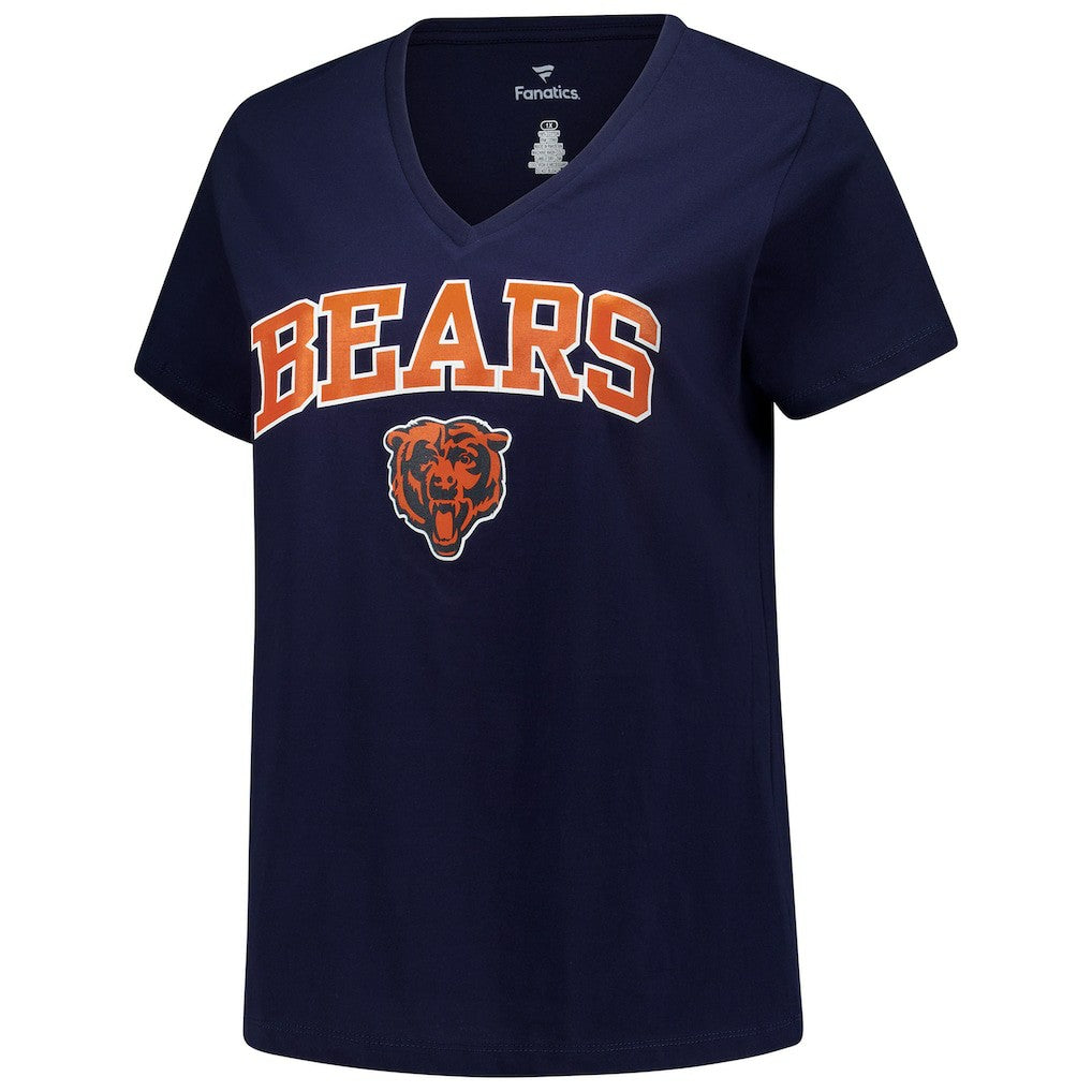 Chicago Bears Women's Plus Size Arch Over Logo V-Neck T-Shirt | NFL Sale