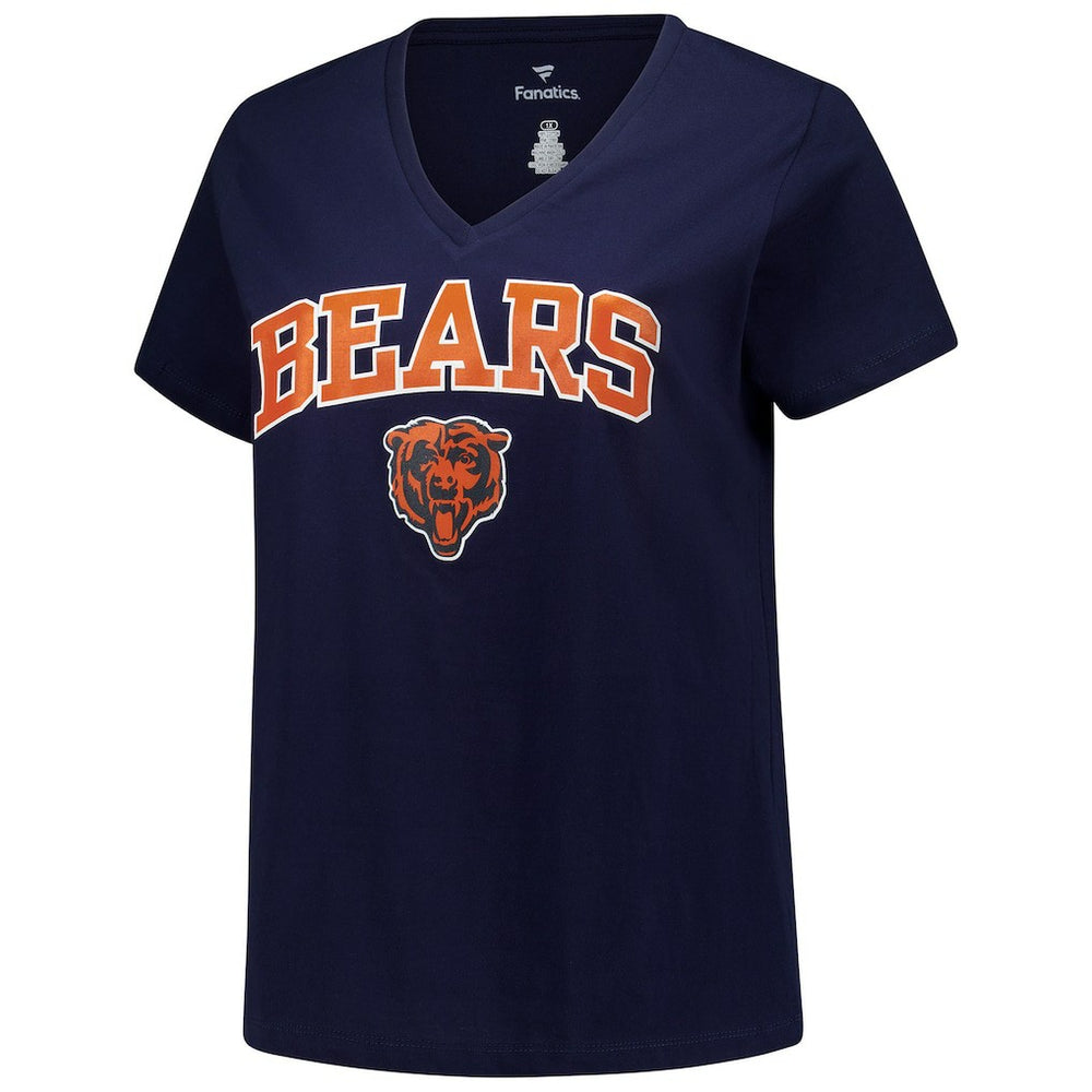 Chicago Bears Women's Plus Size Arch Over Logo V-Neck T-Shirt | NFL Sale