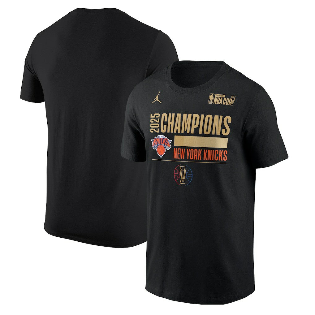 Black New York Knicks Jordan Brand 2025 NBA Cup Champions Locker Room T-Shirt | NBA