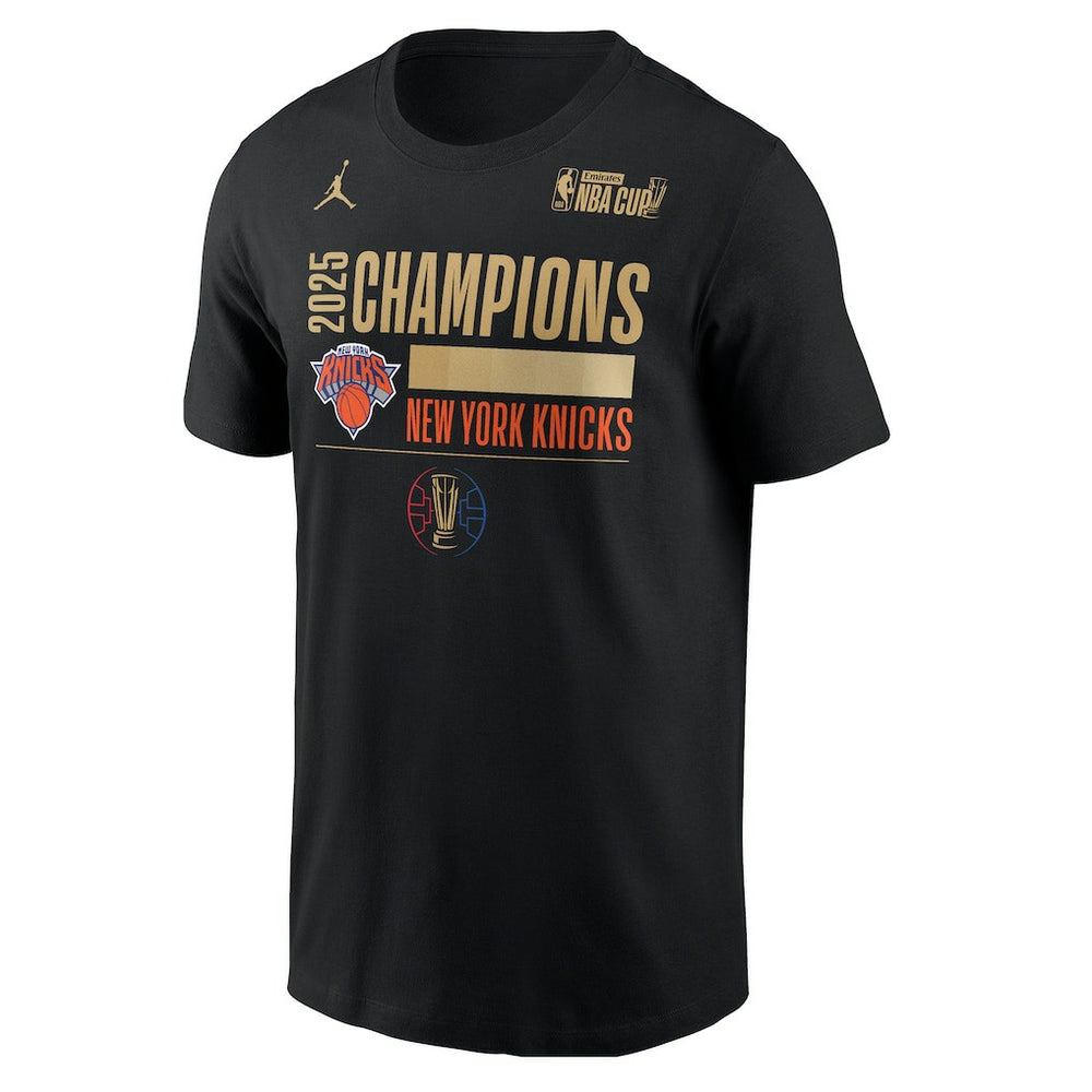 Black New York Knicks Jordan Brand 2025 NBA Cup Champions Locker Room T-Shirt | NBA