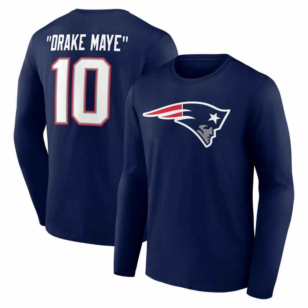 New England Patriots Drake Maye  Nickname Long Sleeve T-Shirt | NFL Discount