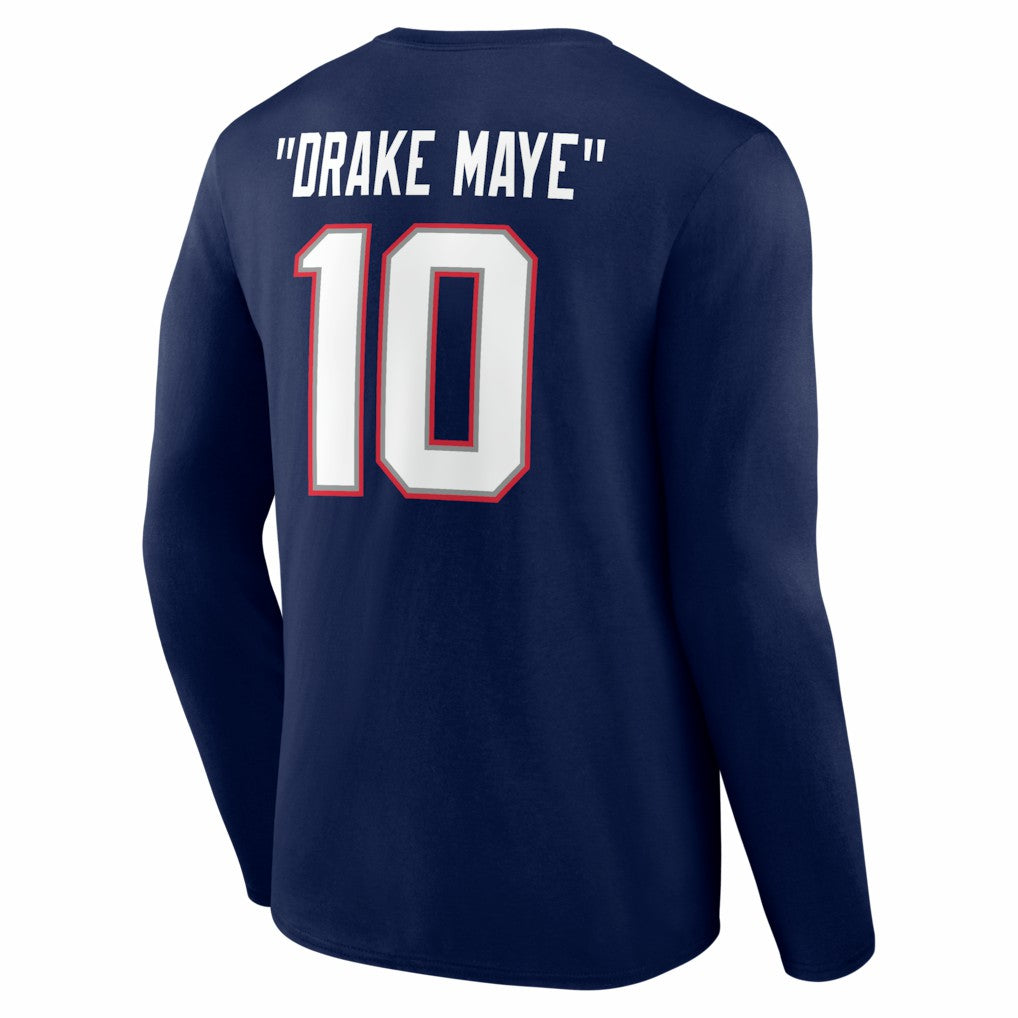 New England Patriots Drake Maye  Nickname Long Sleeve T-Shirt | NFL Discount