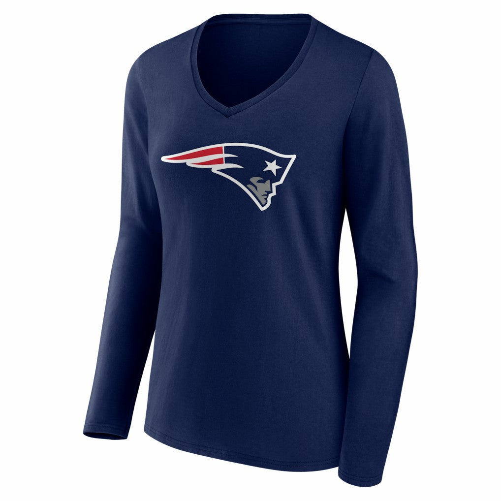 New England Patriots Drake Maye  Women's Nickname V-Neck Long Sleeve T-Shirt | NFL Sale