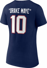 New England Patriots Drake Maye  Women's Nickname V-Neck T-Shirt | NFL Sale