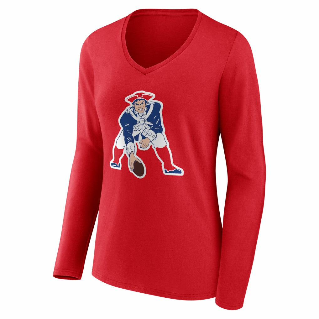 New England Patriots Drake Maye  Women's Nickname V-Neck Long Sleeve T-Shirt | NFL Outlet