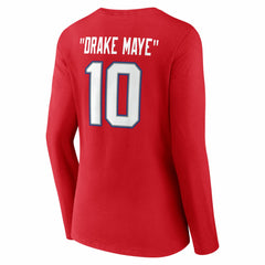 New England Patriots Drake Maye  Women's Nickname V-Neck Long Sleeve T-Shirt | NFL Outlet