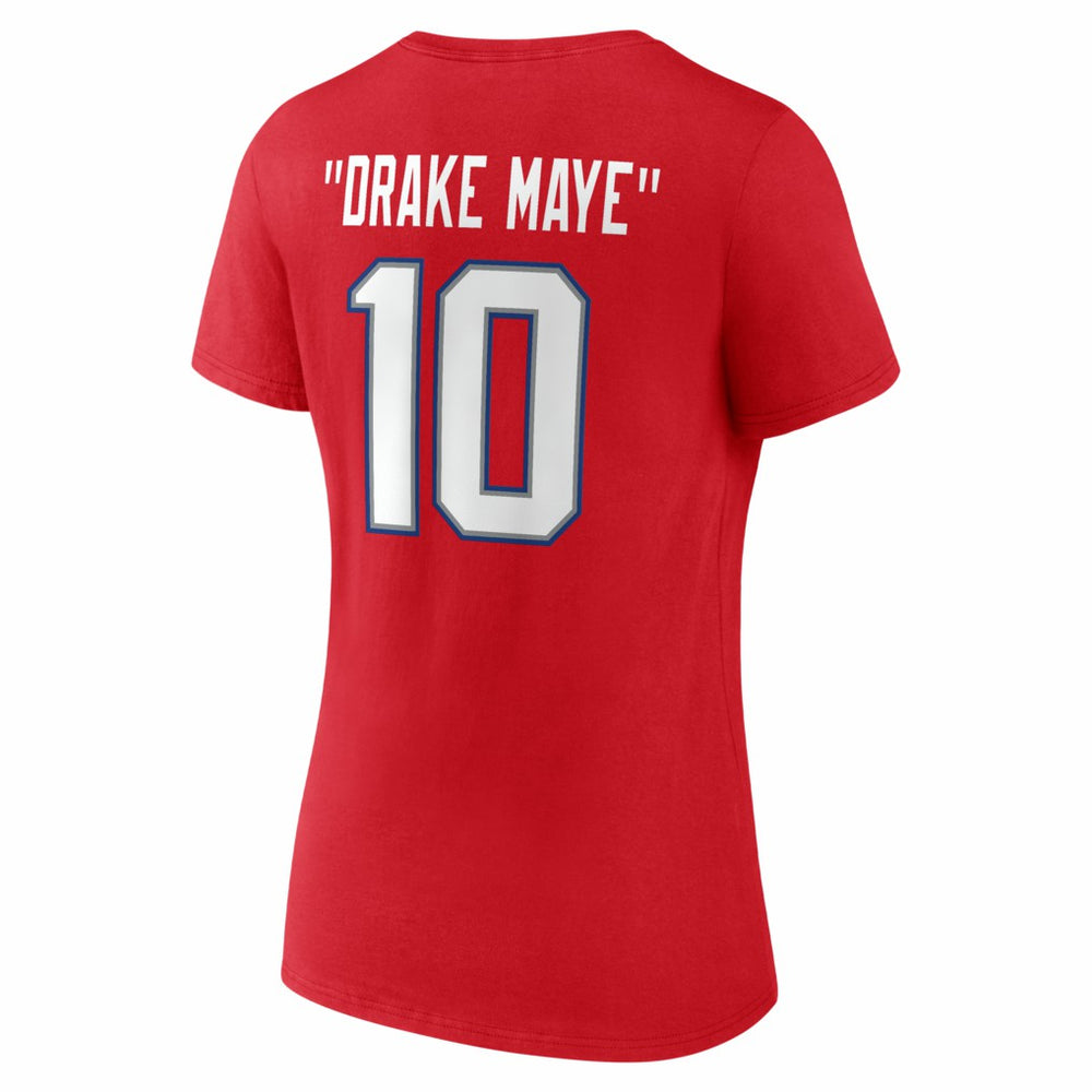 New England Patriots Drake Maye  Women's Nickname V-Neck T-Shirt | NFL Outlet