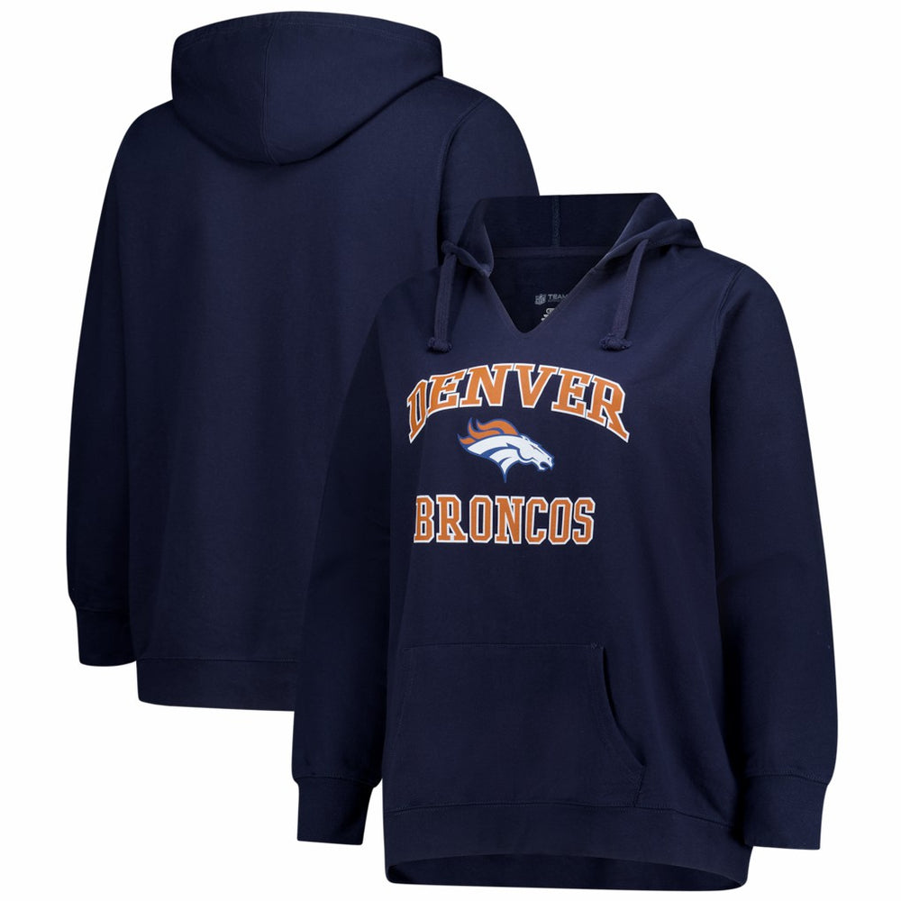 Denver Broncos Women's Plus Size Heart & Soul Notch Neck Hoodie | NFL Hot