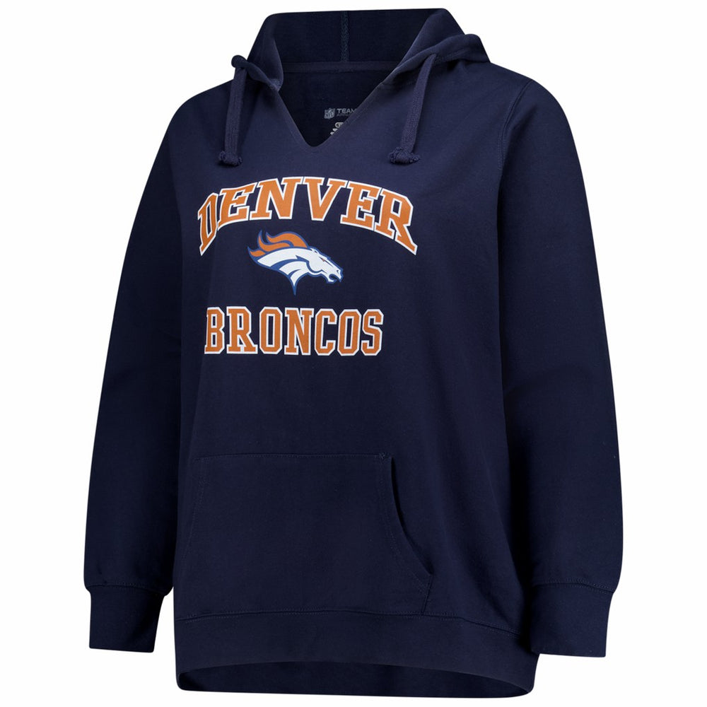 Denver Broncos Women's Plus Size Heart & Soul Notch Neck Hoodie | NFL Hot