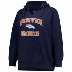 Denver Broncos Women's Plus Size Heart & Soul Notch Neck Hoodie | NFL Hot