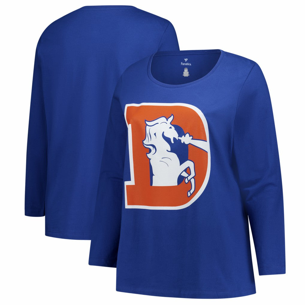 Denver Broncos Women's Plus Size Primary Logo Long Sleeve Scoop Neck T-Shirt | NFL On sale