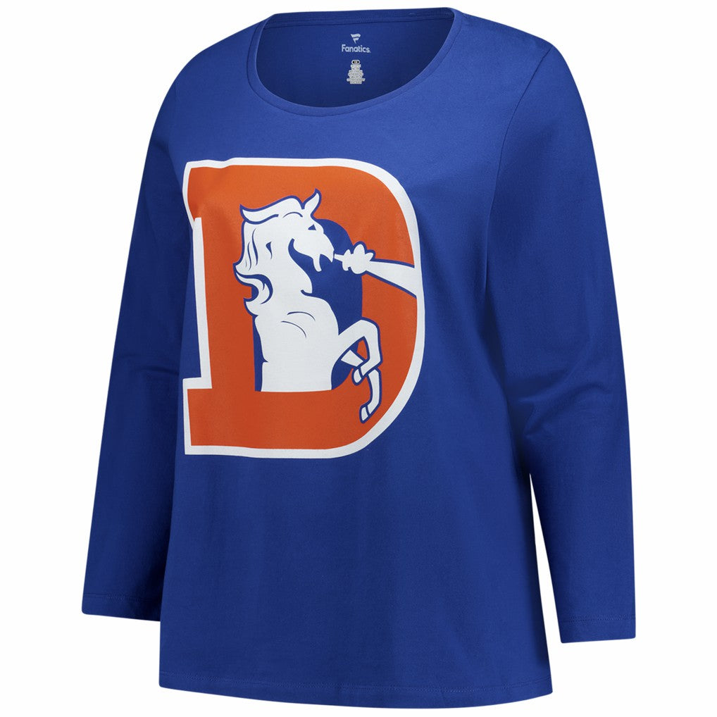 Denver Broncos Women's Plus Size Primary Logo Long Sleeve Scoop Neck T-Shirt | NFL On sale