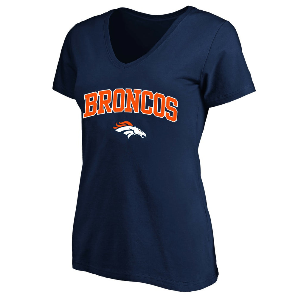 Denver Broncos Women's Plus Size Arch Over Logo V-Neck T-Shirt | NFL New