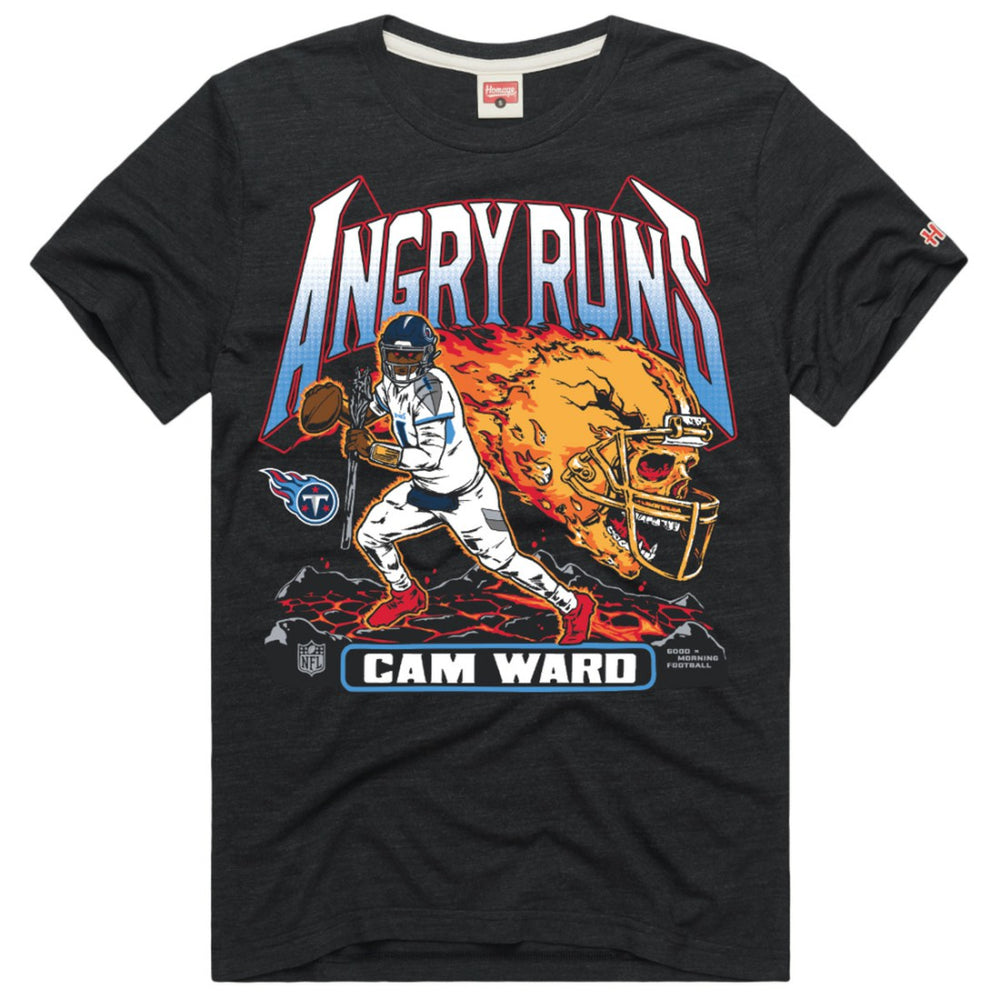 Tennessee Titans Cameron Ward  Homage Unisex Angry Runs Player Graphic Tri-Blend T-Shirt | NFL Sale