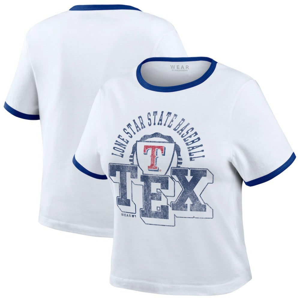 Texas Rangers WEAR by Erin Andrews Women's Ringer Baby T-Shirt - MLB T-shirts