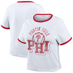 Philadelphia Phillies WEAR by Erin Andrews Women's Ringer Baby T-Shirt - MLB T-shirts