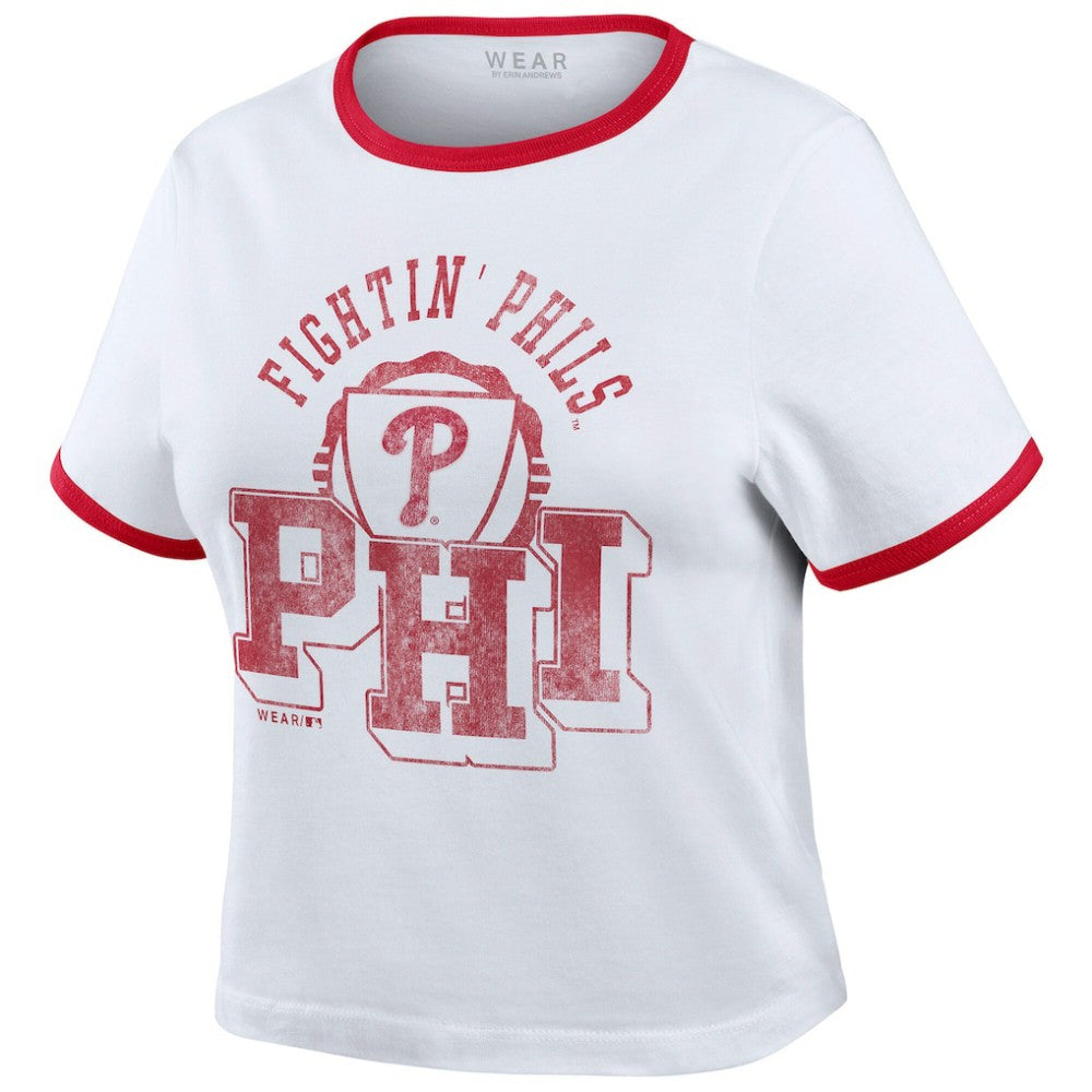 Philadelphia Phillies WEAR by Erin Andrews Women's Ringer Baby T-Shirt - MLB T-shirts