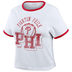 Philadelphia Phillies WEAR by Erin Andrews Women's Ringer Baby T-Shirt - MLB T-shirts