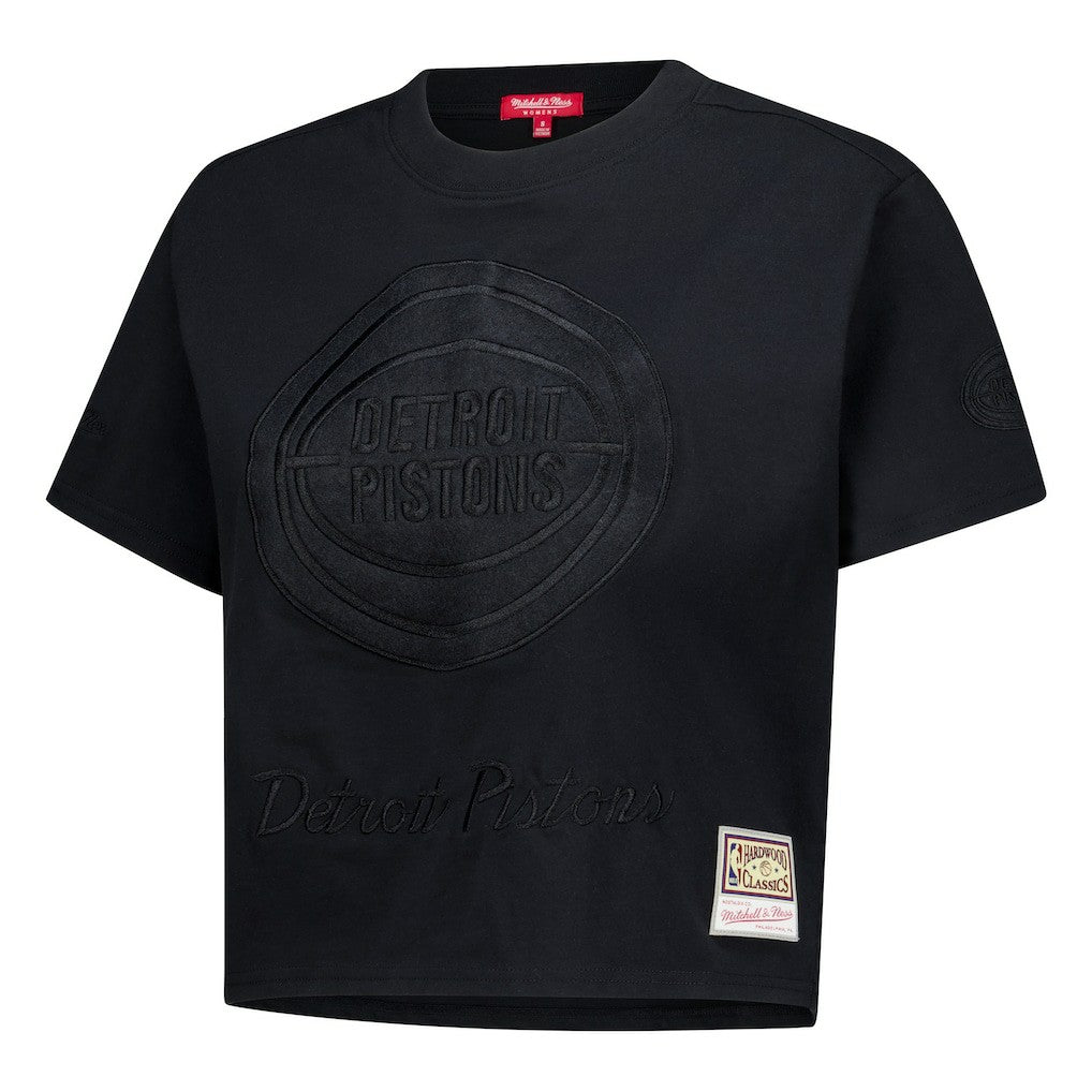Black Detroit Pistons Women's Phantom Cropped T-Shirt sale | NBA