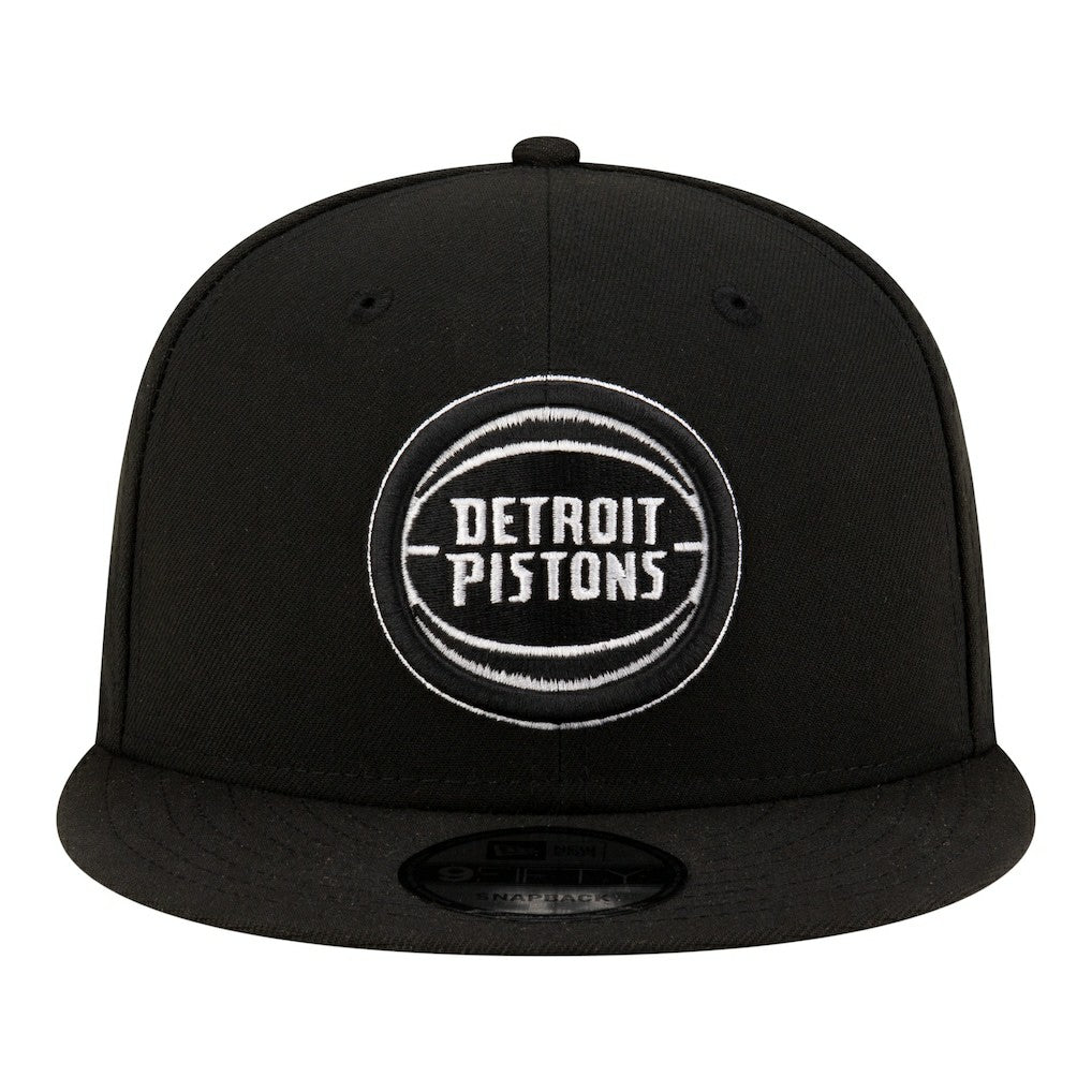 Black/White Detroit Pistons Team 9FIFTY Snapback Hat | NBA