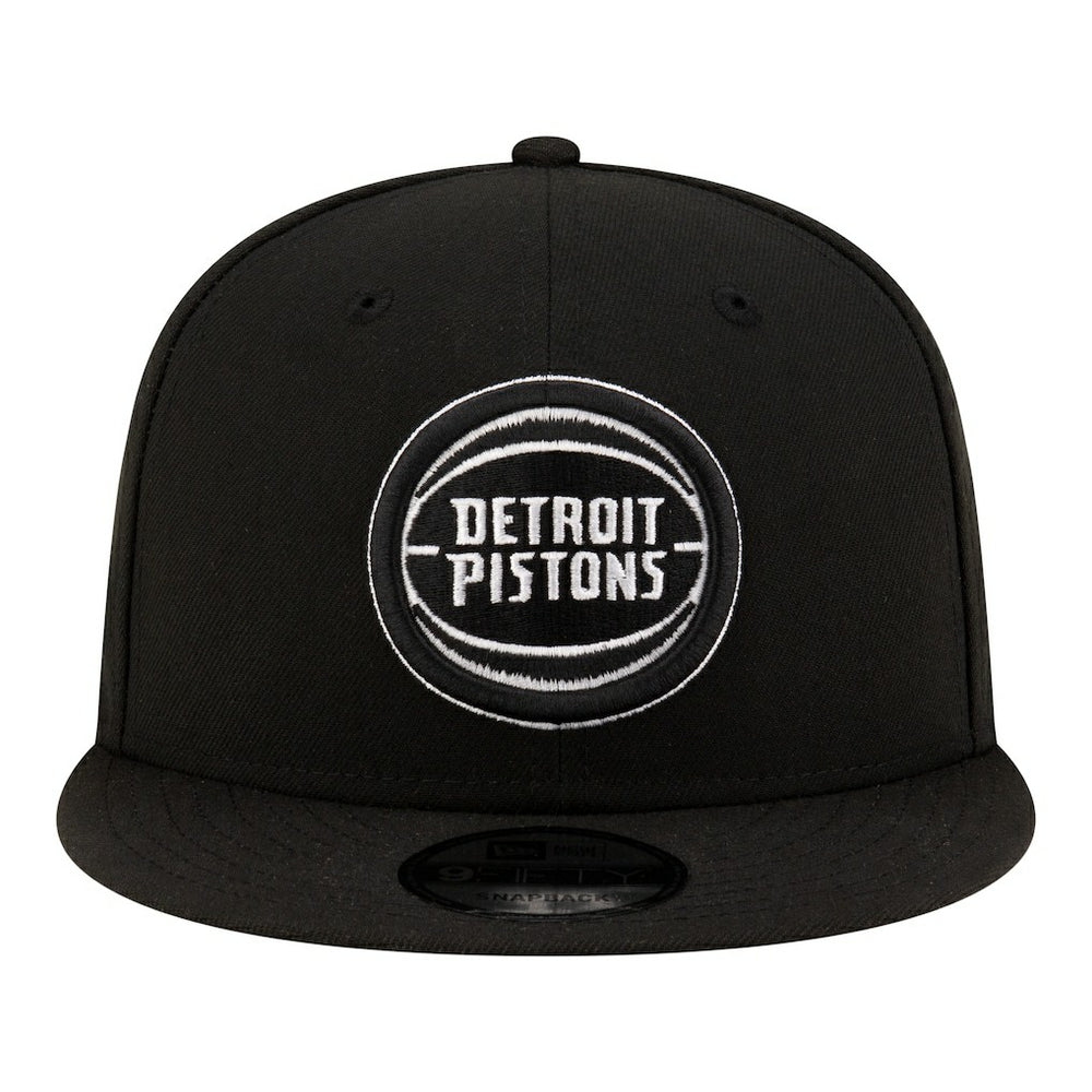 Black/White Detroit Pistons Team 9FIFTY Snapback Hat | NBA