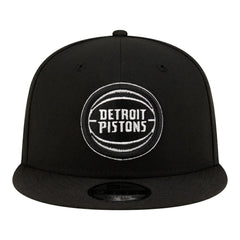 Black/White Detroit Pistons Team 9FIFTY Snapback Hat | NBA