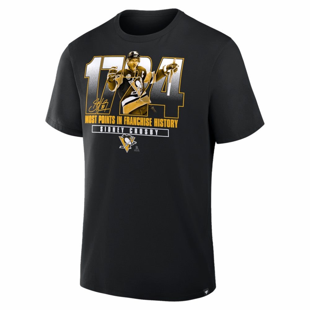 Sidney Crosby Pittsburgh Penguins Most Points in Franchise History T-Shirt -  NHL T-shirts