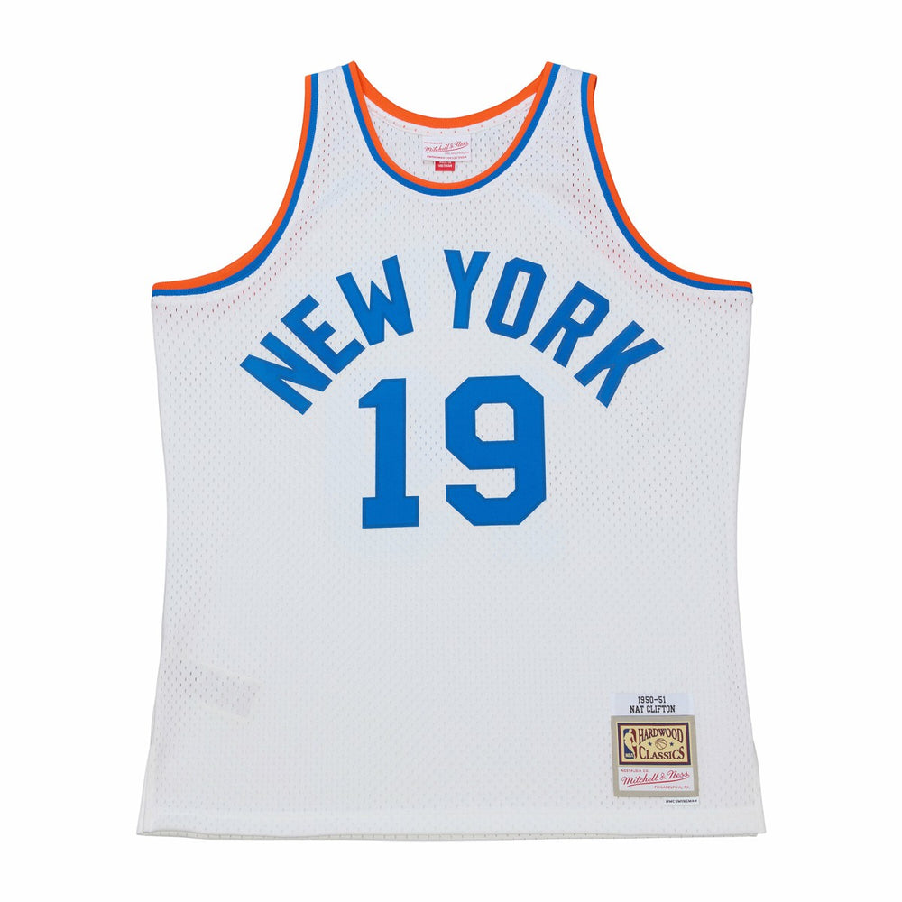 White Nathaniel Clifton New York Knicks 1950-51 Pioneers Swingman Jersey | NBA