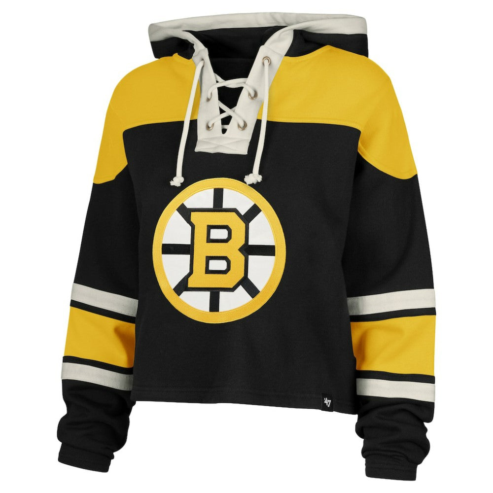 Jeremy Swayman Boston Bruins '47 Women's Superior Lacer Cropped Pullover Hoodie -  NHL Hoodies