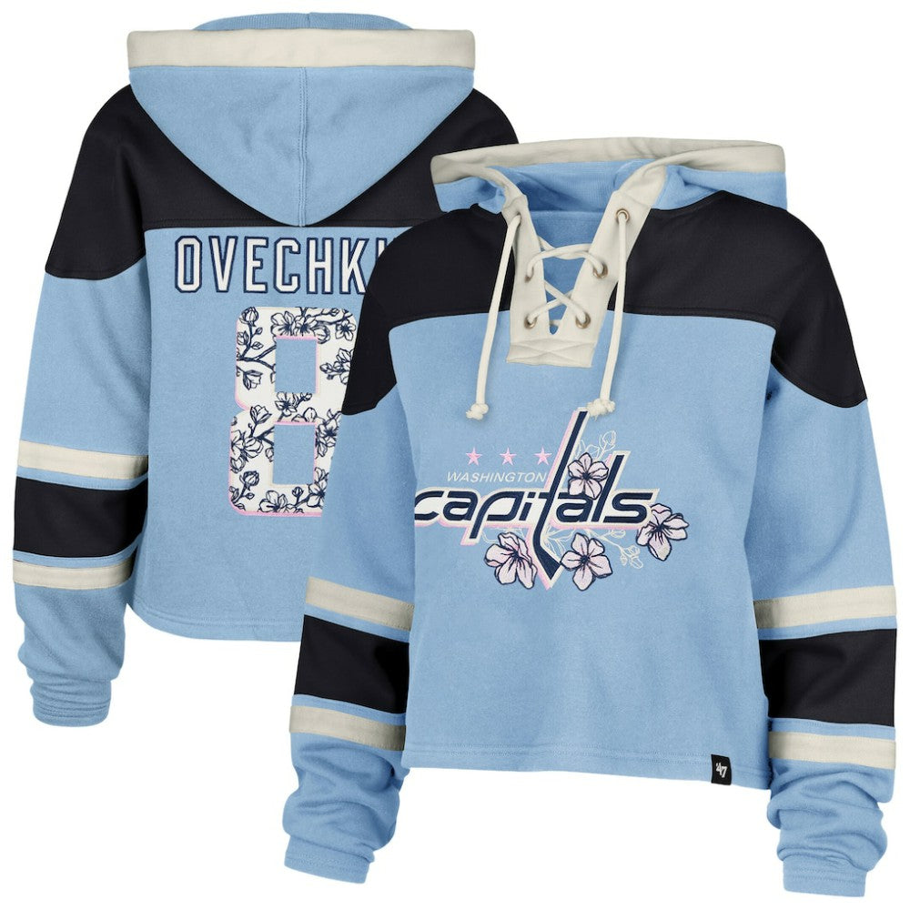 Alexander Ovechkin Washington Capitals '47 Women's Cherry Blossom Superior Lacer Cropped Pullover Hoodie -  NHL Hoodies