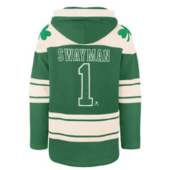 Jeremy Swayman Boston Bruins '47 St. Patrick's Day Player Name & Number Lacer Pullover Hoodie -  NHL Hoodies